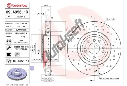 BREMBO Brzdov kotou XTRA LINE - Xtra BRE 09.A956.1X, 09.A956.1X