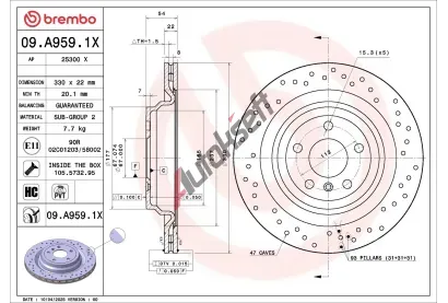 BREMBO Brzdový kotouč XTRA LINE - Xtra BRE 09.A959.1X, 09.A959.1X BREMBO Brzdový kotouč XTRA LINE - Xtra BRE 09.A959.1X, 09.A959.1X