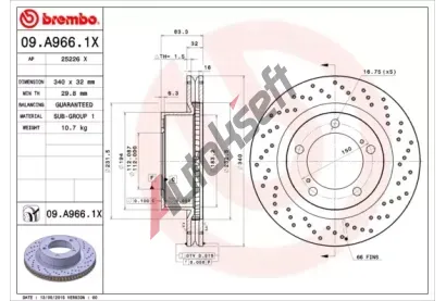BREMBO Brzdov kotou XTRA LINE - 340 mm BRE 09.A966.1X, 09.A966.1X