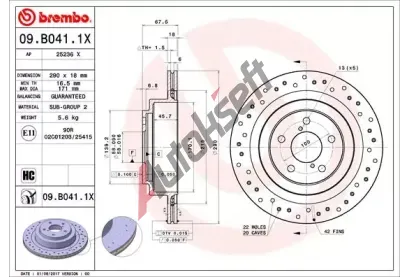 BREMBO Brzdov kotou XTRA LINE - 290 mm BRE 09.B041.1X, 09.B041.1X