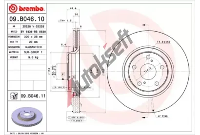 BREMBO Brzdov kotou COATED DISC LINE - 320 mm BRE 09.B046.11, 09.B046.11