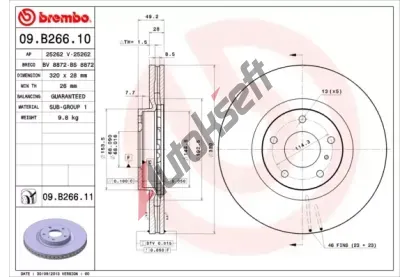 BREMBO Brzdov kotou COATED DISC LINE - 320 mm BRE 09.B266.11, 09.B266.11