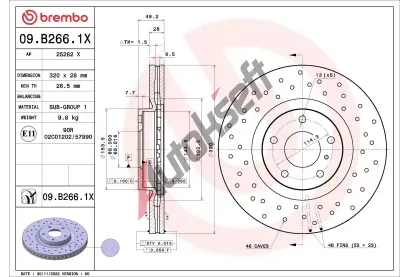 BREMBO Brzdov kotou XTRA LINE - 320 mm BRE 09.B266.1X, 09.B266.1X