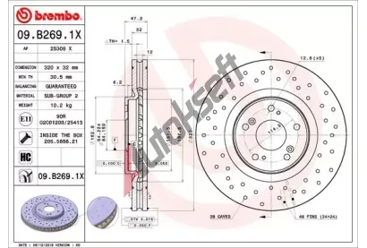 BREMBO Brzdov kotou XTRA LINE - 320 mm BRE 09.B269.1X, 09.B269.1X