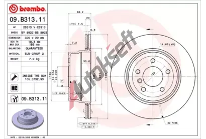 BREMBO Brzdov kotou COATED DISC LINE - 320 mm BRE 09.B313.11, 09.B313.11