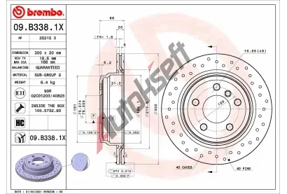 BREMBO Brzdov kotou XTRA LINE - 300 mm BRE 09.B338.1X, 09.B338.1X