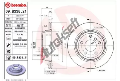 BREMBO Brzdov kotou COATED DISC LINE - 300 mm BRE 09.B338.21, 09.B338.21