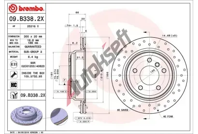 BREMBO Brzdov kotou XTRA LINE - 300 mm BRE 09.B338.2X, 09.B338.2X