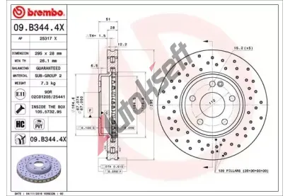 BREMBO Brzdov kotou XTRA LINE - 295 mm BRE 09.B344.4X, 09.B344.4X