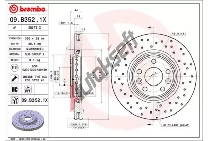 BREMBO Brzdov kotou XTRA LINE - 320 mm BRE 09.B352.1X, 09.B352.1X