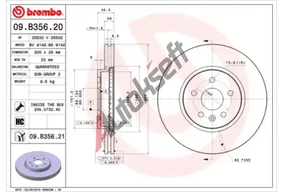 BREMBO Brzdov kotou COATED DISC LINE - 300 mm BRE 09.B356.21, 09.B356.21