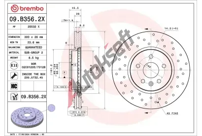 BREMBO Brzdov� kotou� XTRA LINE - Xtra BRE 09.B356.2X, 09.B356.2X