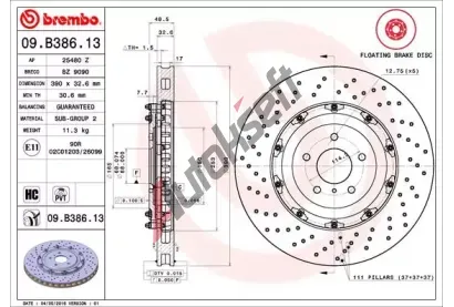 BREMBO Brzdový kotouč TWO-PIECE FLOATING DISCS LINE - 390 mm BRE 09.B386.13, 09.B386.13 BREMBO Brzdový kotouč TWO-PIECE FLOATING DISCS LINE - 390 mm BRE 09.B386.13, 09.B386.13