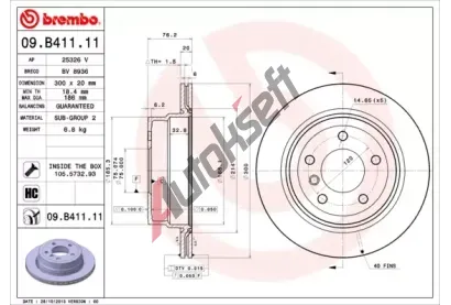 BREMBO Brzdový kotouč COATED DISC LINE - 300 mm BRE 09.B411.11, 09.B411.11 BREMBO Brzdový kotouč COATED DISC LINE - 300 mm BRE 09.B411.11, 09.B411.11
