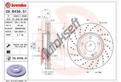 BREMBO Brzdov kotou COATED DISC LINE - 295 mm BRE 09.B436.51, 09.B436.51