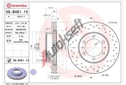 BREMBO Brzdov kotou XTRA LINE - 319 mm BRE 09.B461.1X, 09.B461.1X