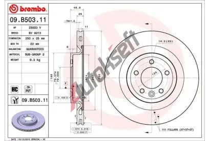 BREMBO Brzdov kotou COATED DISC LINE - 350 mm BRE 09.B503.11, 09.B503.11