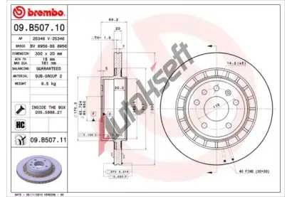 BREMBO Brzdov kotou COATED DISC LINE - 300 mm BRE 09.B507.11, 09.B507.11
