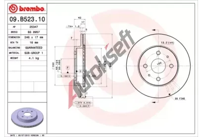 BREMBO Brzdov kotou - 246 mm BRE 09.B523.10, 09.B523.10