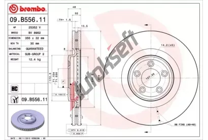 BREMBO Brzdov kotou COATED DISC LINE - 355 mm BRE 09.B556.11, 09.B556.11