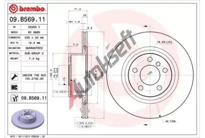 BREMBO Brzdov kotou COATED DISC LINE - 330 mm BRE 09.B569.11, 09.B569.11