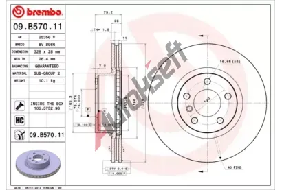 BREMBO Brzdov kotou COATED DISC LINE - 328 mm BRE 09.B570.11, 09.B570.11