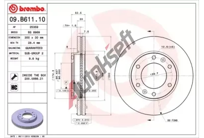 BREMBO Brzdov kotou - 300 mm BRE 09.B611.10, 09.B611.10