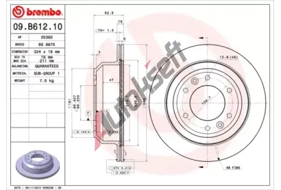 BREMBO Brzdov kotou - 324 mm BRE 09.B612.10, 09.B612.10