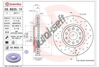 BREMBO Brzdový kotouč XTRA LINE - Xtra BRE 09.B635.1X, 09.B635.1X BREMBO Brzdový kotouč XTRA LINE - Xtra BRE 09.B635.1X, 09.B635.1X