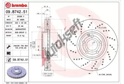 BREMBO Brzdov kotou - 322 mm BRE 09.B742.51, 09.B742.51