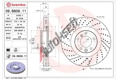 BREMBO Brzdov� kotou� PRIME LINE - UV Coated - 375 mm BRE 09.B806.11, 09.B806.11