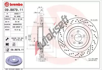 BREMBO Brzdový kotouč COATED DISC LINE - 360 mm BRE 09.B879.11, 09.B879.11 BREMBO Brzdový kotouč COATED DISC LINE - 360 mm BRE 09.B879.11, 09.B879.11