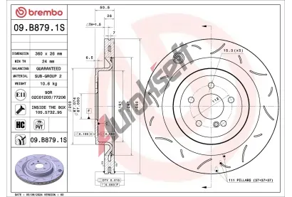 BREMBO Brzdov kotou BRE 09.B879.1S, 09.B879.1S