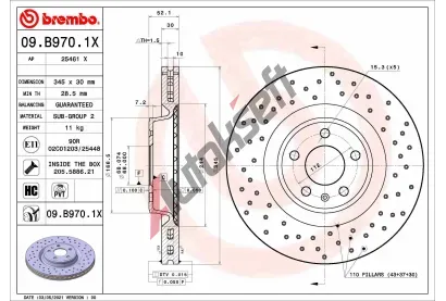 BREMBO Brzdov kotou XTRA LINE - 345 mm BRE 09.B970.1X, 09.B970.1X