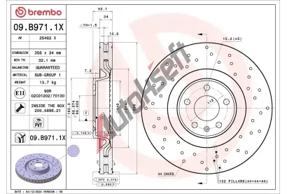 BREMBO Brzdov� kotou� XTRA LINE - Xtra BRE 09.B971.1X, 09.B971.1X