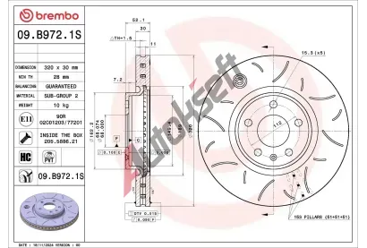 BREMBO Brzdov� kotou� BRE 09.B972.1S, 09.B972.1S