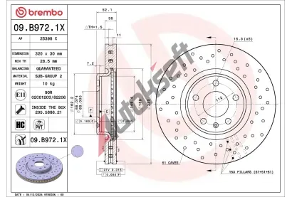 BREMBO Brzdov� kotou� XTRA LINE - 320 mm BRE 09.B972.1X, 09.B972.1X