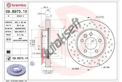 BREMBO Brzdov� kotou� XTRA LINE - Xtra BRE 09.B973.1X, 09.B973.1X