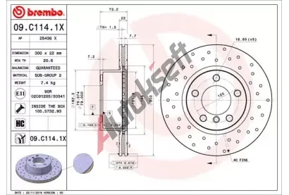 BREMBO Brzdov kotou XTRA LINE - 300 mm BRE 09.C114.1X, 09.C114.1X
