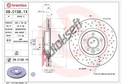 BREMBO Brzdov kotou XTRA LINE - 300 mm BRE 09.C138.1X, 09.C138.1X
