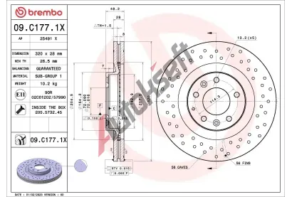 BREMBO Brzdov kotou XTRA LINE - 320 mm BRE 09.C177.1X, 09.C177.1X
