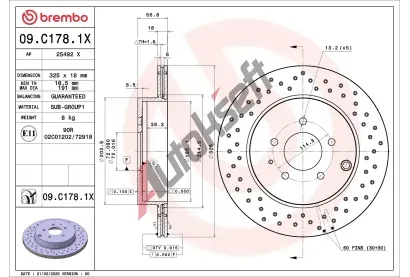 BREMBO Brzdov� kotou� XTRA LINE - Xtra BRE 09.C178.1X, 09.C178.1X