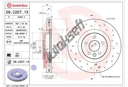 BREMBO Brzdový kotouč XTRA LINE - 325 mm BRE 09.C207.1X, 09.C207.1X BREMBO Brzdový kotouč XTRA LINE - 325 mm BRE 09.C207.1X, 09.C207.1X