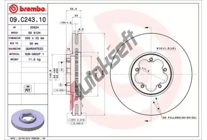 BREMBO Brzdov kotou - 308 mm BRE 09.C243.10, 09.C243.10
