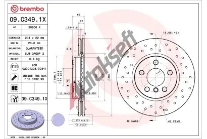BREMBO Brzdov kotou XTRA LINE - 294 mm BRE 09.C349.1X, 09.C349.1X