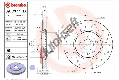 BREMBO Brzdov kotou XTRA LINE - 321 mm BRE 09.C377.1X, 09.C377.1X