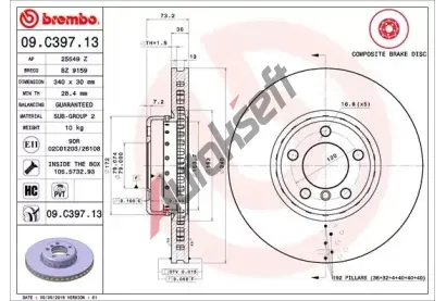 BREMBO Brzdov kotou TWO-PIECE DISCS LINE - 340 mm BRE 09.C397.13, 09.C397.13