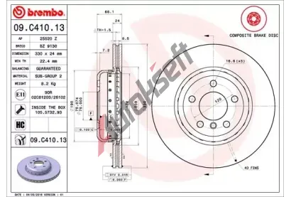 BREMBO Brzdov kotou TWO-PIECE DISCS LINE - 330 mm BRE 09.C410.13, 09.C410.13