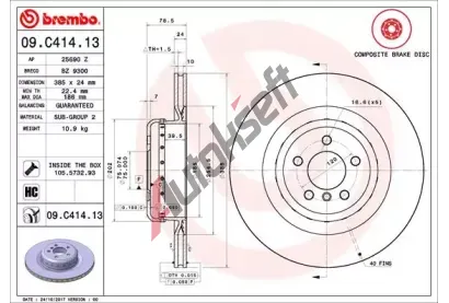 BREMBO Brzdový kotouč TWO-PIECE DISCS LINE - 385 mm BRE 09.C414.13, 09.C414.13 BREMBO Brzdový kotouč TWO-PIECE DISCS LINE - 385 mm BRE 09.C414.13, 09.C414.13