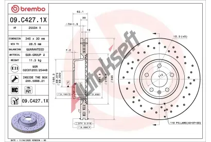 BREMBO Brzdový kotouč XTRA LINE - Xtra BRE 09.C427.1X, 09.C427.1X BREMBO Brzdový kotouč XTRA LINE - Xtra BRE 09.C427.1X, 09.C427.1X